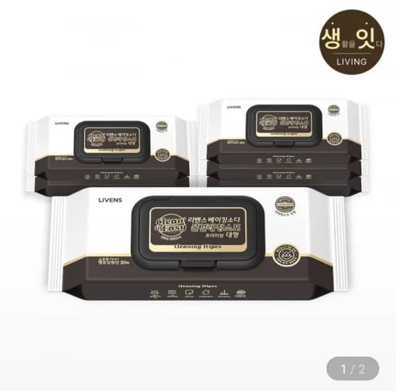 파워클린 베이킹소다 캡형 물걸레 청소포 대형 180매 30매 6팩