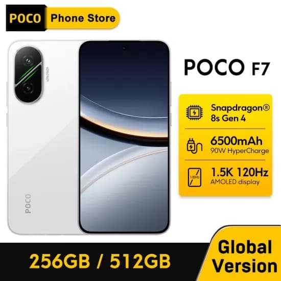 POCO F7 5G 스마트폰 Snapdragon 8s Gen 4 6.83인치 AMOLED 디스플레이 6500mAh 배터리 90W 충전 NFC