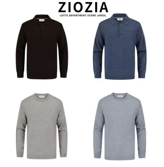 지오지아 남성 25년FW신상 워셔블 카라 라운드 니트모음