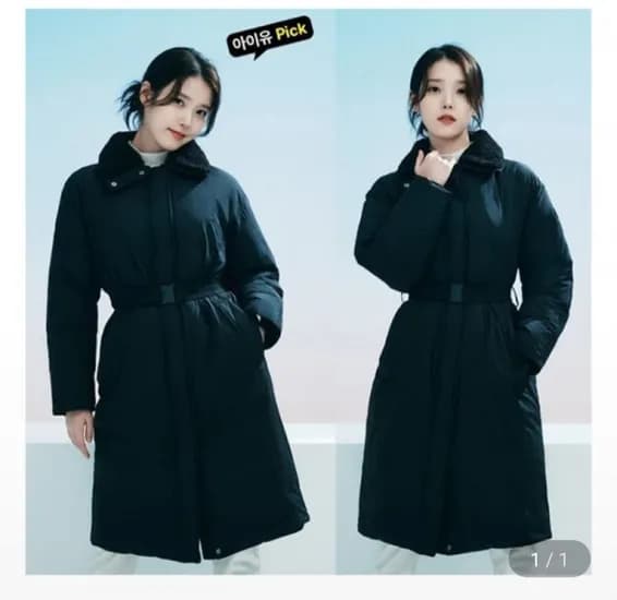 블랙야크 벨트형 다운 L퍼카라롱다운자켓