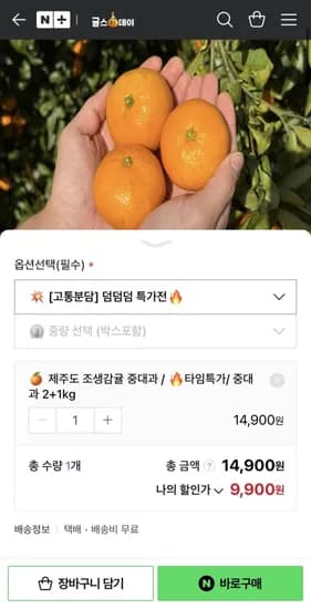 제주도 고당도 감귤 조생 중대과 3kg