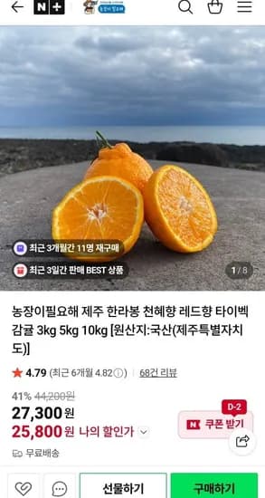 제주 노지한라봉 2kg