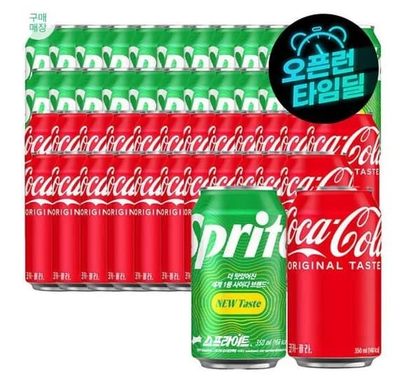 코카콜라 스프라이트 350ml 48캔 각 24캔