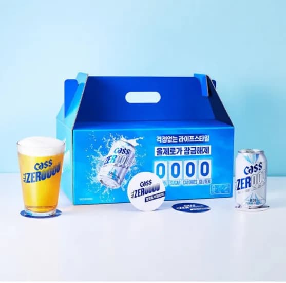 카스 올제로 330ml 12캔 전용잔 2개 전용 코스터 4개 새해패키지