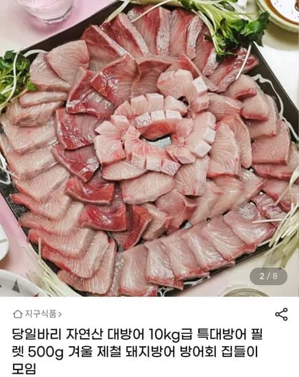 당일바리 자연산 대방어 10kg급 특대방어 필렛 500g(31,590원/무료)