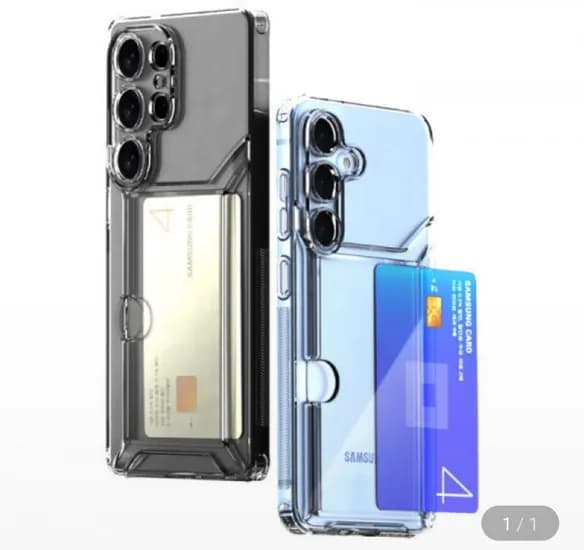 갤럭시 아이폰 2장 슬라이드 카드수납 투명 케이스 1+1 (7,400원/무료)