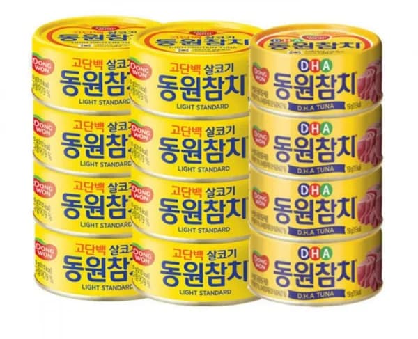 동원참치 150g 12캔 라이트스탠다드 150g 8캔 DHA 150g 4캔