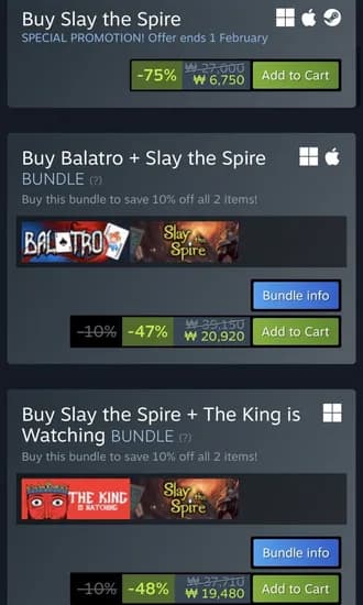 Slay the Spire (6,750원/무료)