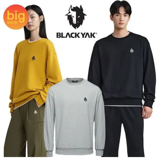 블랙야크 남여공용 맨투맨 티셔츠