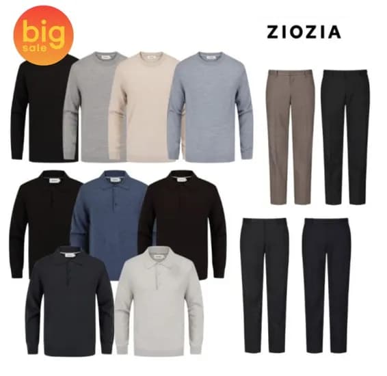 지오지아 남성 13컬러 라운드니트 카라니트 슬랙스 모음전