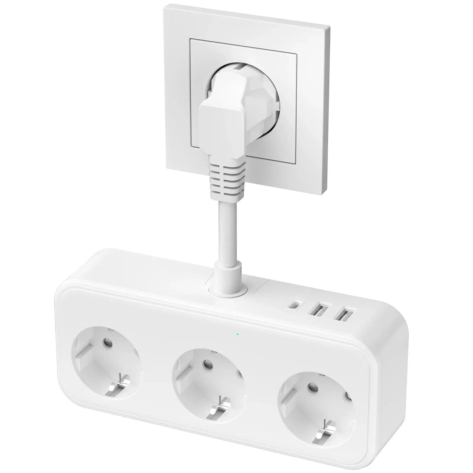 3840W 6 in 1 멀티탭 USB-A 포트 2개 타입-C