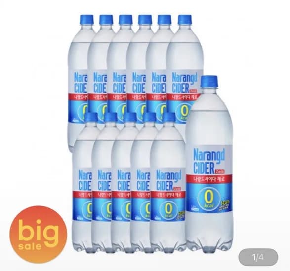 나랑드 사이다 제로 1.2L 24개 (유클 15,300원/무료)5