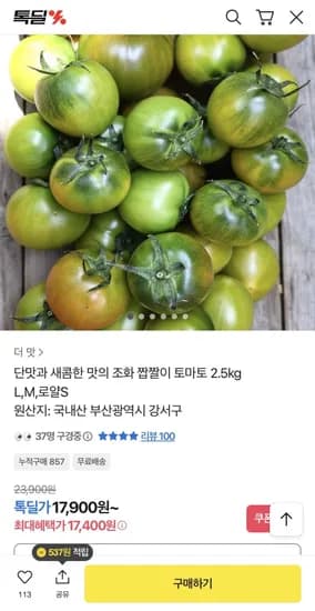 짭짤이 토마토 .5kg (17,900원/무배)2