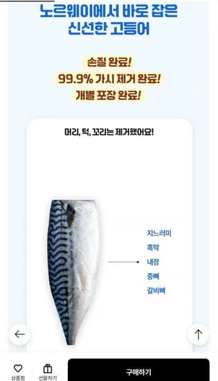 가시제거 노르웨이 고등어 800gX2팩 (23,570원/무료)