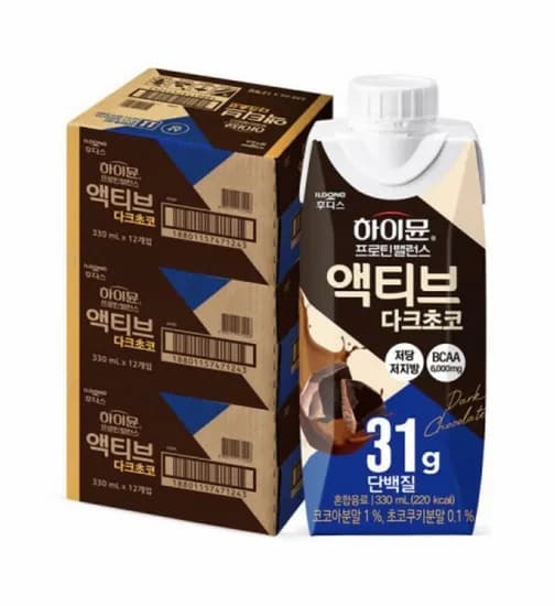 하이뮨 프로틴 밸런스 액티브 다크초코 1g 36개 (유클 51,710원/무료)3