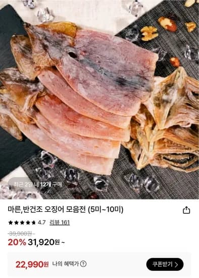 마른 반건조 오징어 모음전 5미~0미