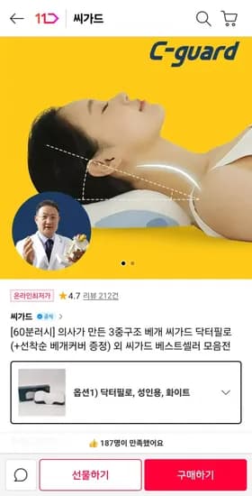 씨가드 닥터필로 베개