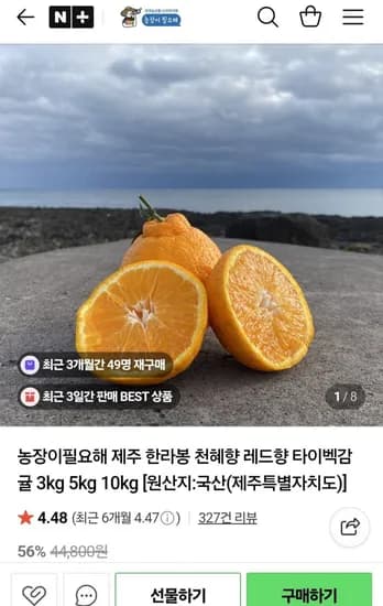 제주 산지직송 한라봉 10kg (40,800원/무료)