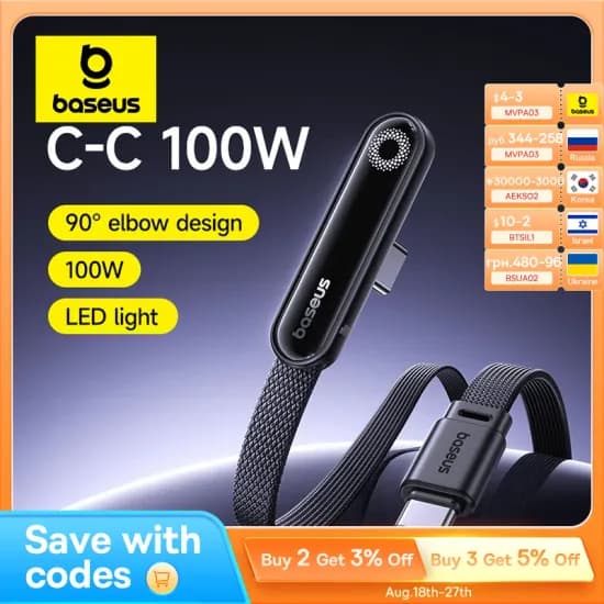 베이스어스 엘보우 USB C 케이블