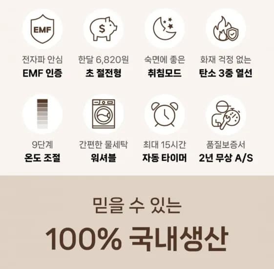 위켄드하우스 탄소매트 캠핑 전기장판 워셔블 소록소록(싱글) (23,480원/무배)