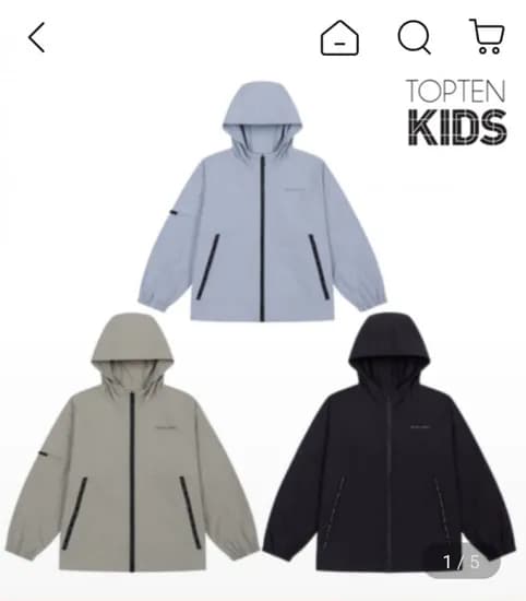 탑텐키즈 밸런스 스트레치 바람막이(18,890원/2장무배)