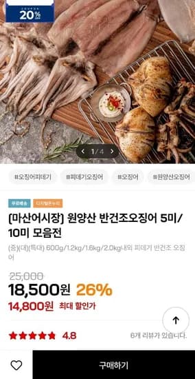 원양산 반건조오징어 5미