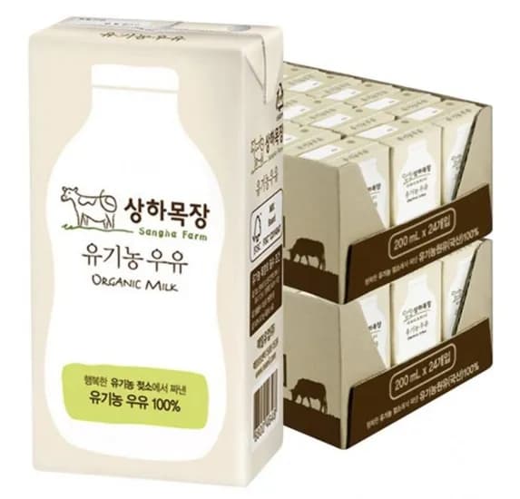 매일유업 상하목장 유기농 멸균우유 200ml 48팩