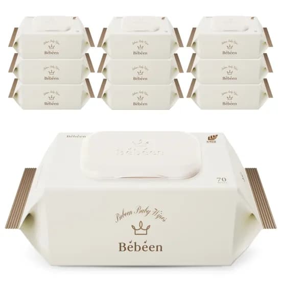 베베앙 프리미엄 골드 영유아 물티슈 엠보싱 캡형 70매 10팩