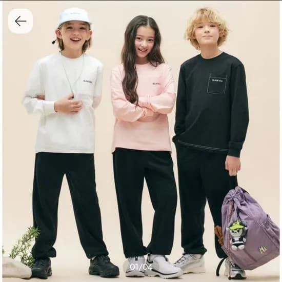 블랙야크 키즈 긴팔 싱글티셔츠 조거팬츠 상하세트