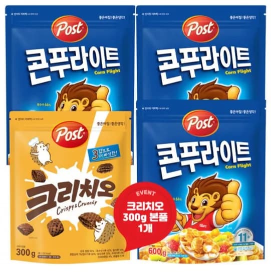 포스트 콘푸라이트 시리얼 600g 3개 크리치오 300g