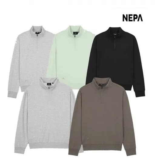 네파 남여 하프집업 맨투맨 티셔츠 5종