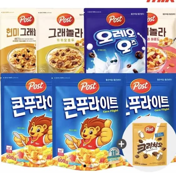포스트 콘프라이트 600g 3팩 크리치오 300g 포스트