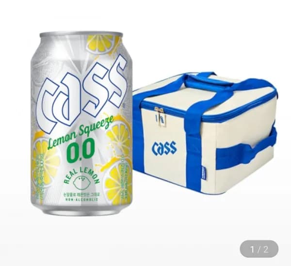 카스 레몬스퀴즈 제로 0.0 논알콜 맥주맛 음료 330ml 24캔 전용 쿨러백 증정