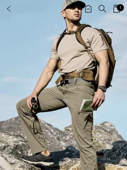 록키 남자 카고바지 사계절 등산 클라이밍 밴딩 스판 벨트포함
