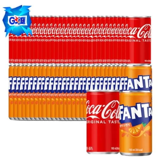 코카콜라+환타오렌지 90ml 60캔 각 30캔