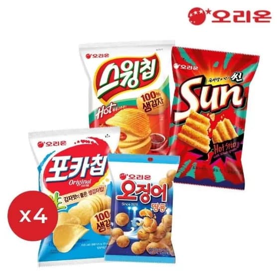 오리온 스낵세트 4종 총 16봉