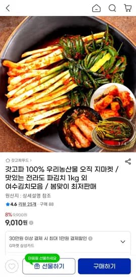 전라도 파김치 1kg (9,010원/무료)