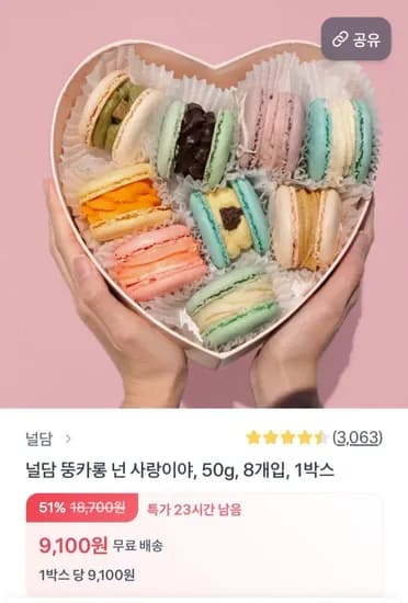 널담 뚱카롱 8개입 1박스 (9,100원/무료)