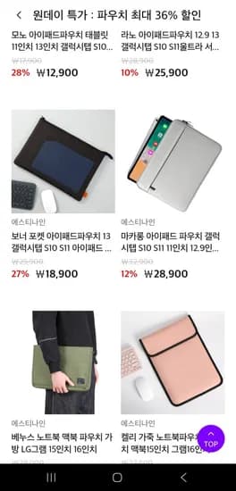 아이패드 파우치/노트북 케이스 (11,900원~/무료)