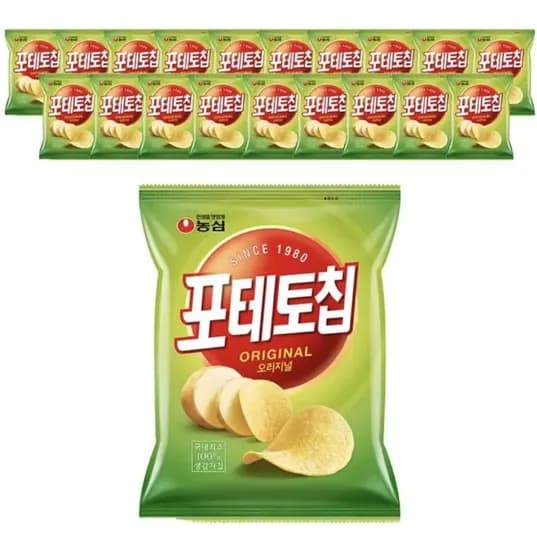 농심 포테토칩 오리지널 60g 0개 (카카오/페이코머니 18,050원/무료)2