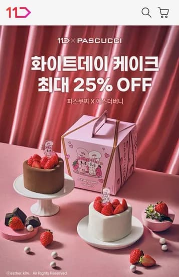 파스쿠찌 홀케익 25%할인 (25,500원~/무료)