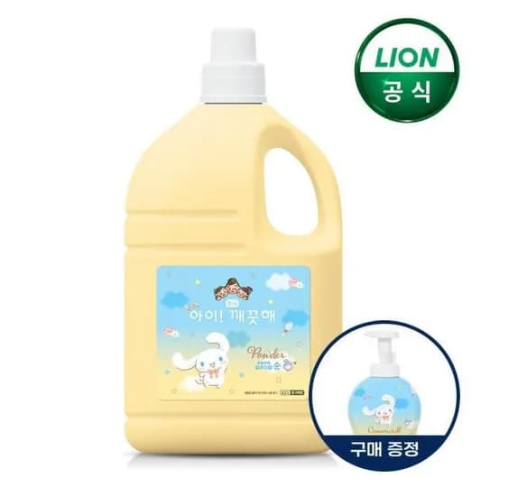 아이깨끗해X시나모롤 핸드워시 대용량 리필 순향 4.5L x 1개 + 시나모롤 490ml 공용기 x 1개 유클 (21,710원/무료)