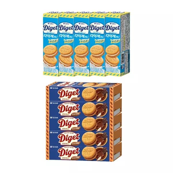 오리온 다이제샌드, 93g, + 다이제샌드 초코스프레드,98g 각5개 (총10개) (10,070원/무료)