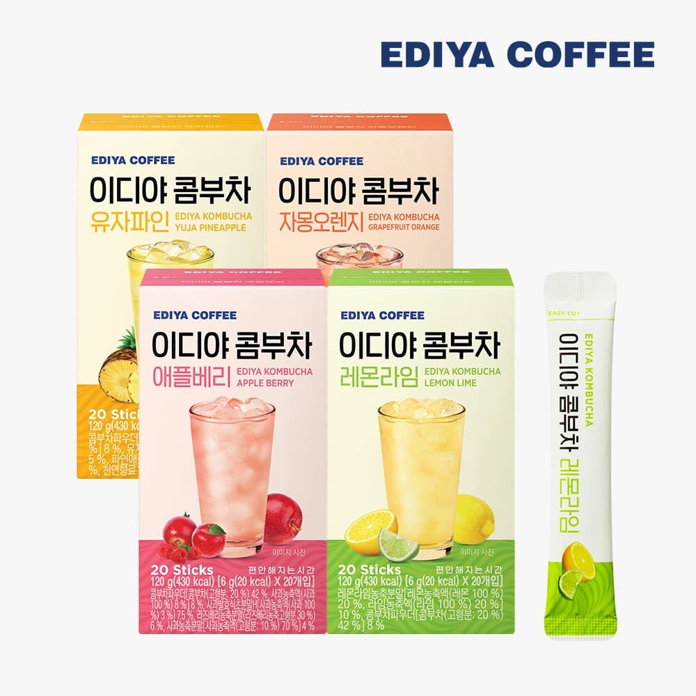 이디야 콤부차 레몬 애플 2종 20T 6개입 총 120T