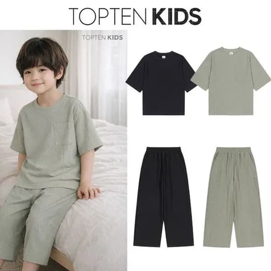 탑텐키즈 크링클 포켓 반팔티/9부 팬츠 (8,030원/4장이상무료)