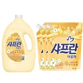 샤프란 섬유유연제 소프트코튼 3.1L + 2.1L 3개 (11,900원/무료)