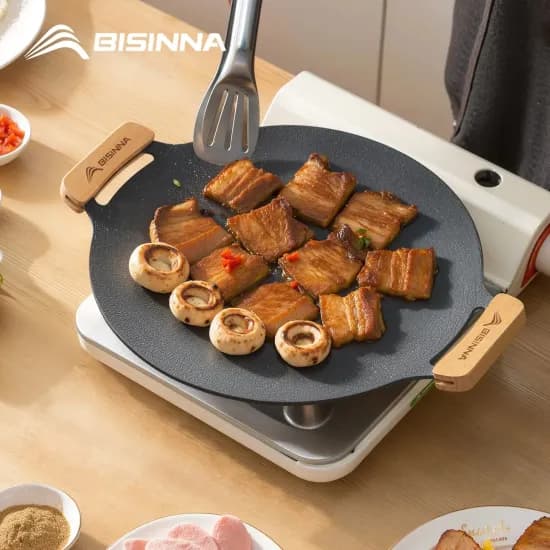 BISINNA 휴대용 캠핑 가스 스토브 16000W 야외 바베큐 그릴 팬