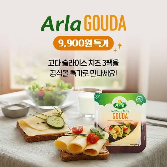 알라 고다 슬라이스 치즈 150g x 3팩 (페이코7,90/3,000원)2