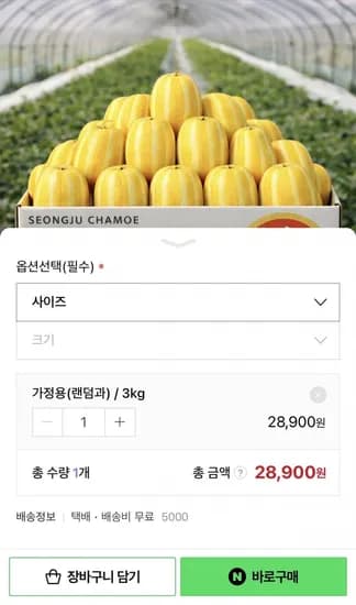 성주 참외 가정용 랜덤과 3kg