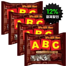 ABC초콜릿 187g X 4개 (15,840/무배)